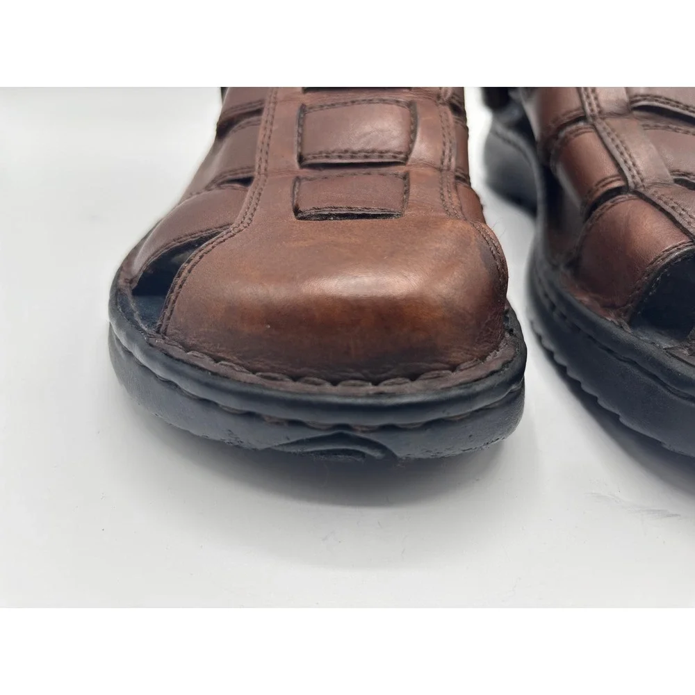 Skechers Men's Brown Leather Fisherman Sandals Closed Toe Casual Shoes US 9